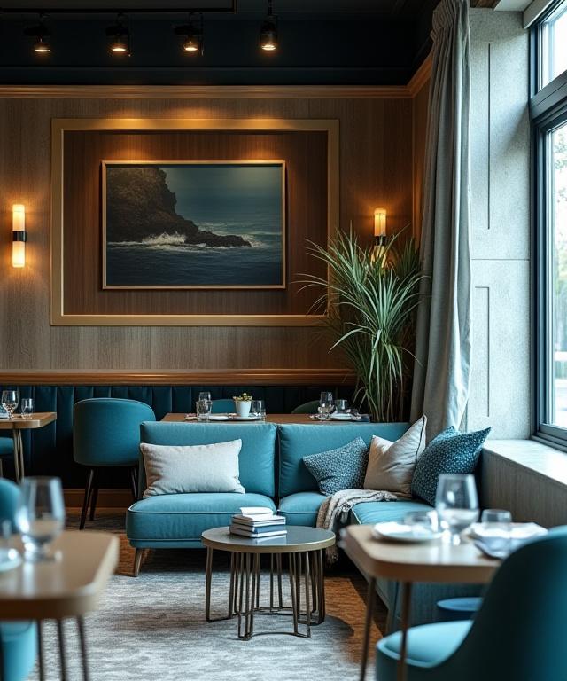 En detalj av det marine-inspirerte interiøret hos Dykker Drikk.